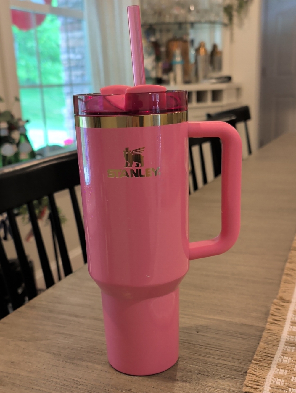 Stanley Pink Wicked Glinda Travel Tumbler with Handle and Straw